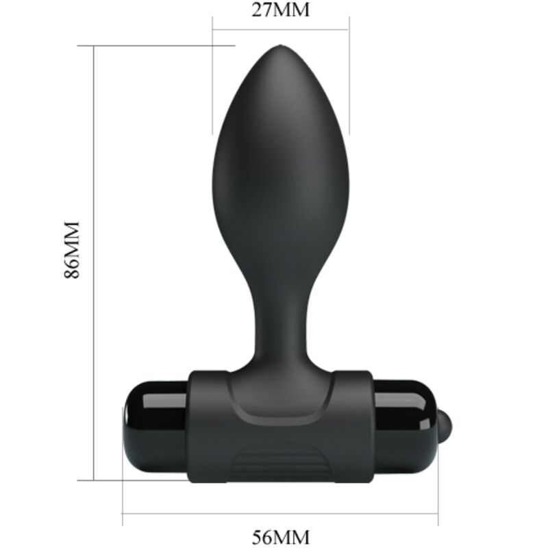 PRETTY LOVE Plug Anal Vibratório Sensations, detalhe do silicone e formato em T