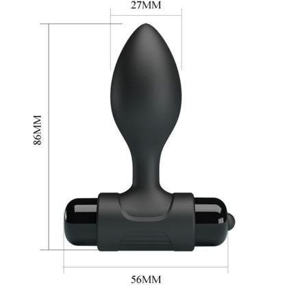 PRETTY LOVE Plug Anal Vibratório Sensations, detalhe do silicone e formato em T
