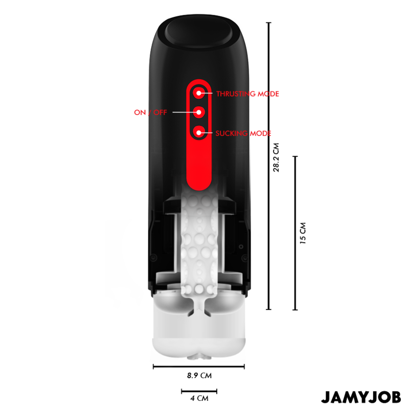 Close-up of the JAMYJOB Masturbador Automático Phantom Vagina showing its design and features.