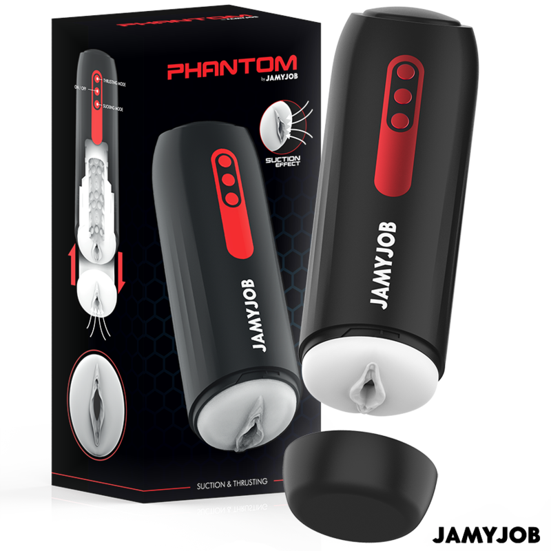 Close-up of the JAMYJOB Masturbador Automático Phantom Vagina showing its design and features.