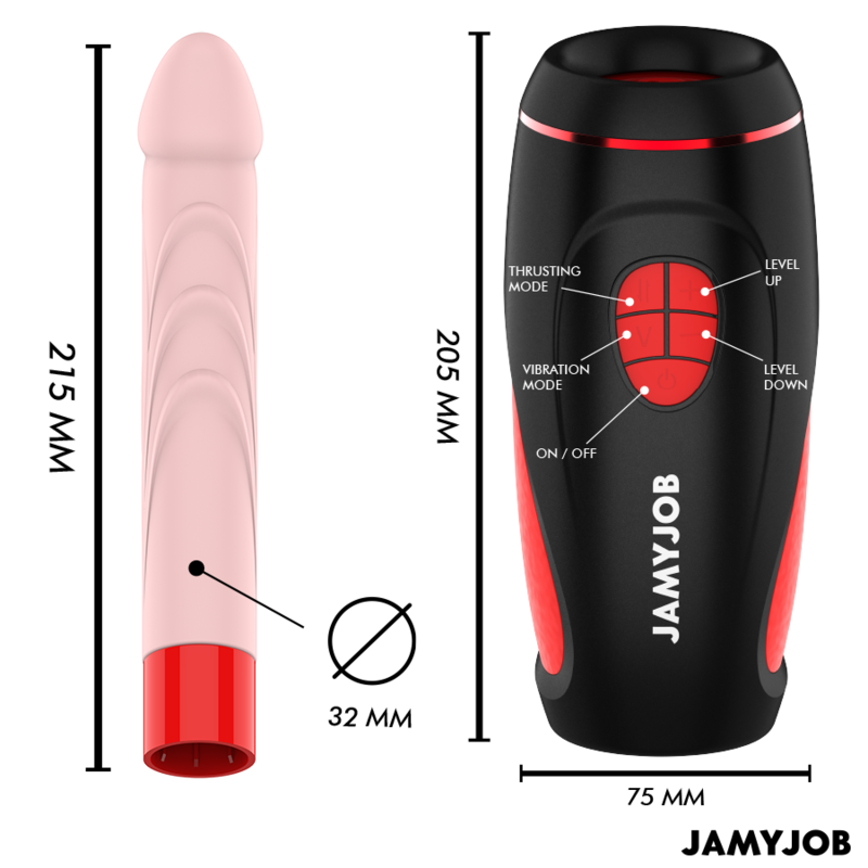 Jamyjob Masturbador Automático Base Pyston com Dildo e Controle Remoto