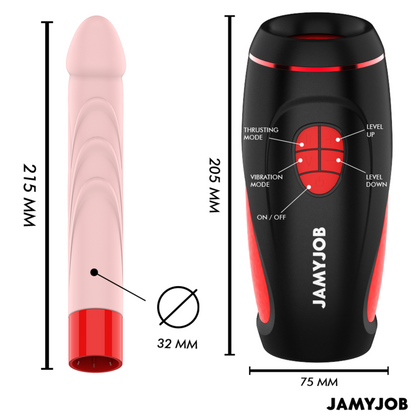 Jamyjob Masturbador Automático Base Pyston com Dildo e Controle Remoto