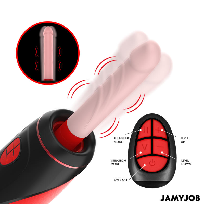 Jamyjob Masturbador Automático Base Pyston com Dildo e Controle Remoto