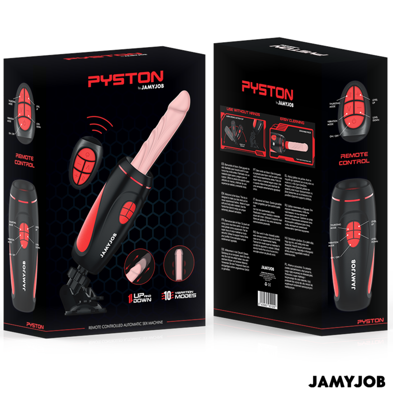 Jamyjob Masturbador Automático Base Pyston com Dildo e Controle Remoto