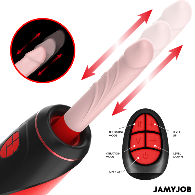 Jamyjob Masturbador Automático Base Pyston com Dildo e Controle Remoto