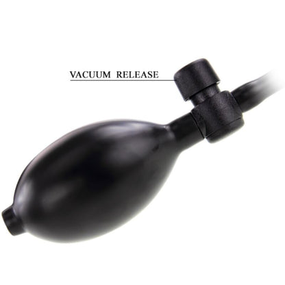 Close-up do Plug Anal Inflável Preto PRETTY LOVE, mostrando o silicone suave e a válvula de inflação.