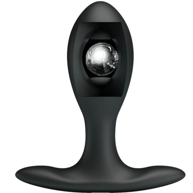 Close-up do Plug Anal Inflável Preto PRETTY LOVE, mostrando o silicone suave e a válvula de inflação.