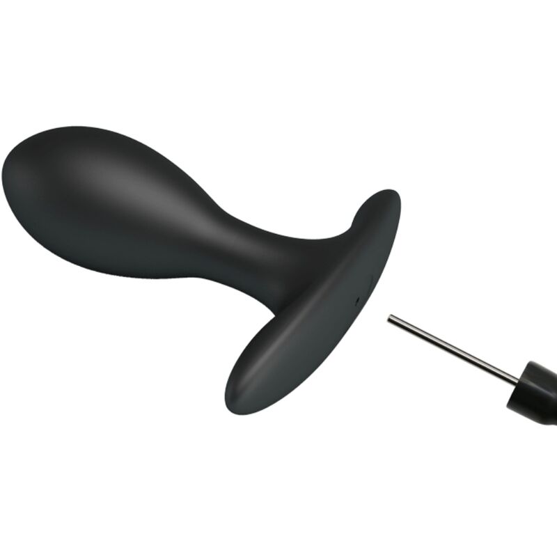 Close-up do Plug Anal Inflável Preto PRETTY LOVE, mostrando o silicone suave e a válvula de inflação.