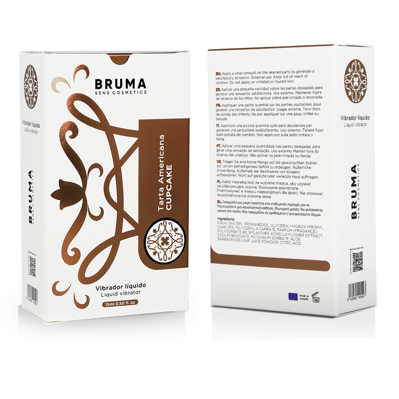 BRUMA Vibrador Líquido Ultra Deslizante Sabor Cupcake 15ml para prazer íntimo