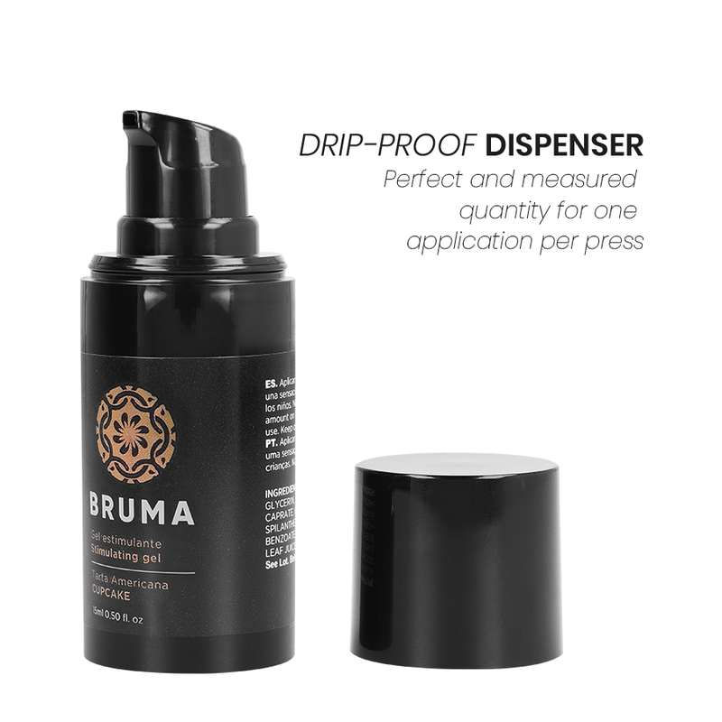 BRUMA Gel Estimulante Íntimo Sabor Cupcake 15 ML para momentos de prazer.