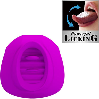 Close-up do PRETTY LOVE Estelle Vibrador Estimulador Clitoriano de Língua Roxo, destacando o silicone suave e o design ergonómico.