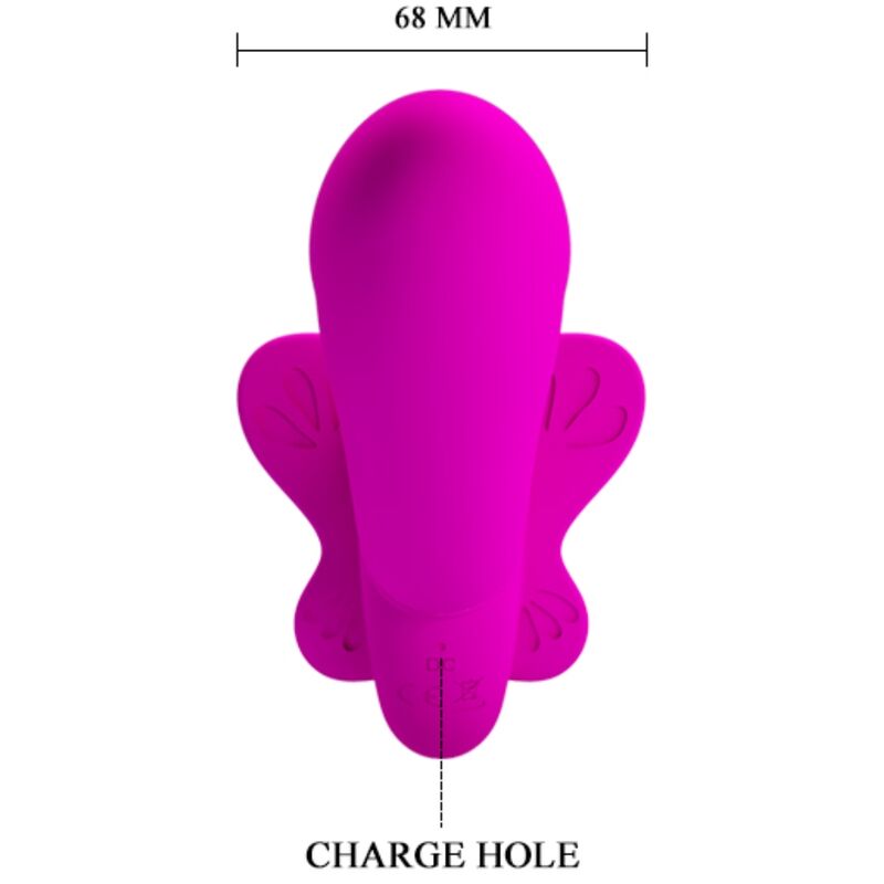 Vibrador Double Strap-On PRETTY LOVE Valerie Roxo para prazer a dois, mostrando o design e as características.