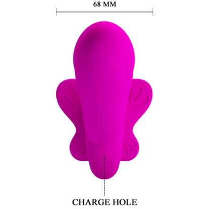 Vibrador Double Strap-On PRETTY LOVE Valerie Roxo para prazer a dois, mostrando o design e as características.