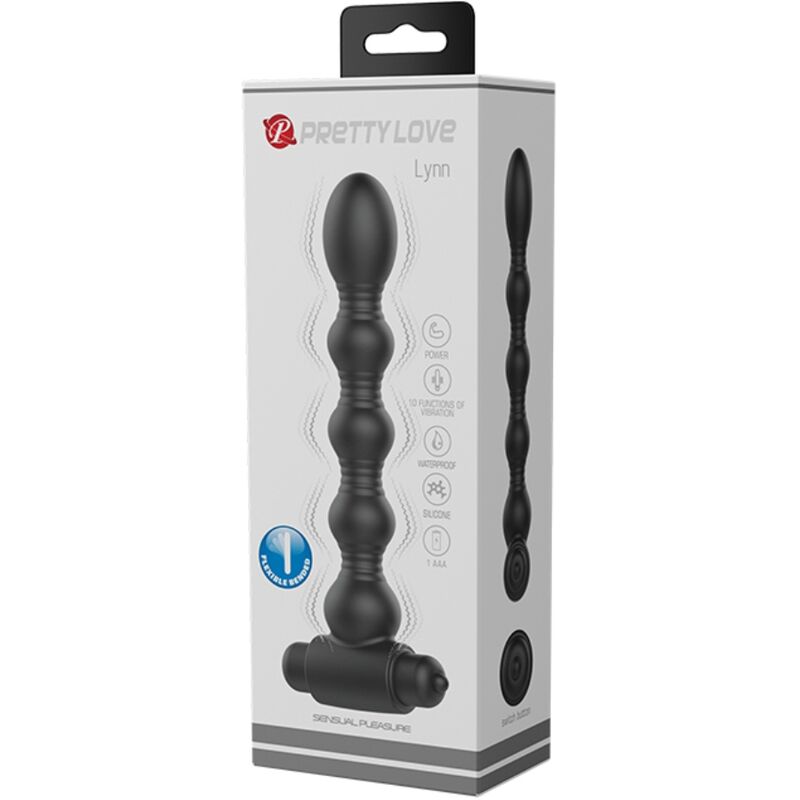 Close-up do Plug Anal Vibratório PRETTY LOVE Lynn de Silicone, mostrando seu design suave e elegante.