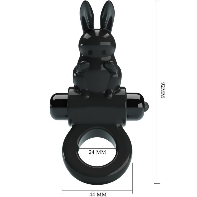 PRETTY LOVE Anel Vibrador Coelhinho Preto com 10 vibrações para prazer a dois