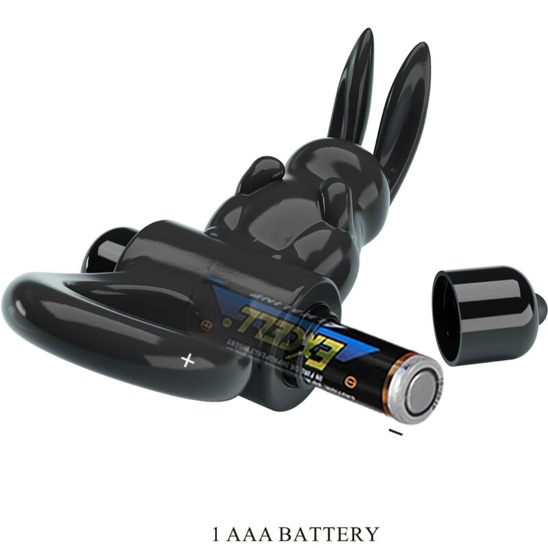 PRETTY LOVE Anel Vibrador Coelhinho Preto com 10 vibrações para prazer a dois
