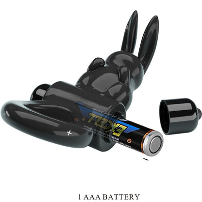 PRETTY LOVE Anel Vibrador Coelhinho Preto com 10 vibrações para prazer a dois