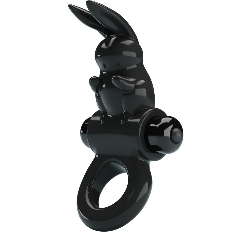 PRETTY LOVE Anel Vibrador Coelhinho Preto com 10 vibrações para prazer a dois