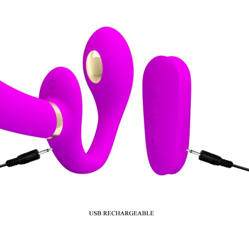 Close-up do Vibrador Duplo PRETTY LOVE Thunderbird com Controle Remoto, exibindo sua forma e detalhes.