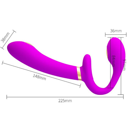 Close-up do Vibrador Duplo PRETTY LOVE Thunderbird com Controle Remoto, exibindo sua forma e detalhes.