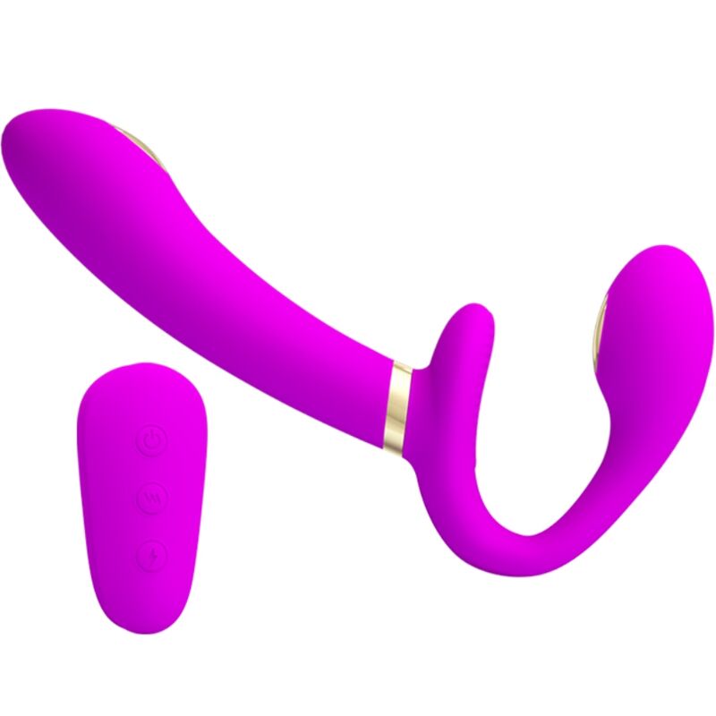 Close-up do Vibrador Duplo PRETTY LOVE Thunderbird com Controle Remoto, exibindo sua forma e detalhes.