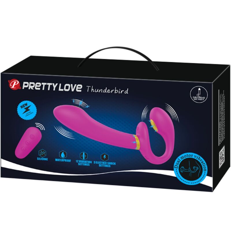 Close-up do Vibrador Duplo PRETTY LOVE Thunderbird com Controle Remoto, exibindo sua forma e detalhes.