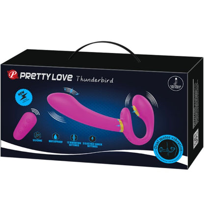 Close-up do Vibrador Duplo PRETTY LOVE Thunderbird com Controle Remoto, exibindo sua forma e detalhes.