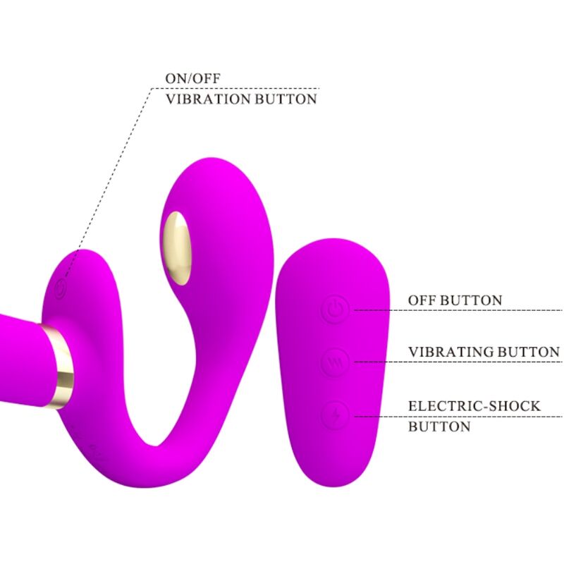 Close-up do Vibrador Duplo PRETTY LOVE Thunderbird com Controle Remoto, exibindo sua forma e detalhes.