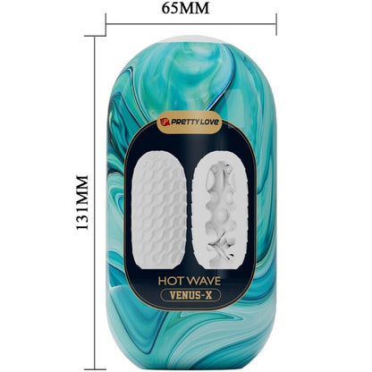 Close-up do Masturbador Masculino PRETTY LOVE Hot Wave Silicone, destacando suas texturas internas.