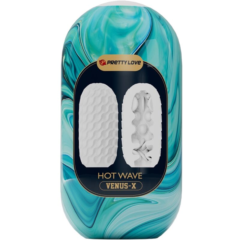 Close-up do Masturbador Masculino PRETTY LOVE Hot Wave Silicone, destacando suas texturas internas.