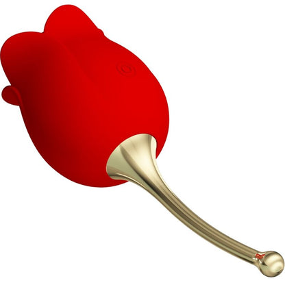 PRETTY LOVE Estimulador de Clitóris Rose Lover vermelho com 12 funções, em silicone macio, recarregável USB.
