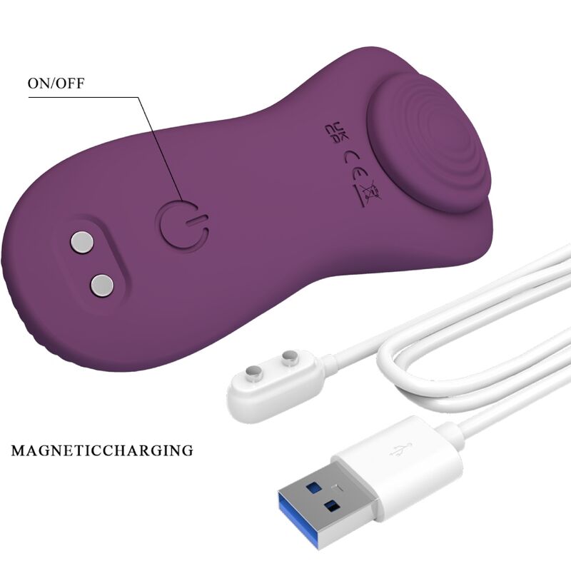 Pretty Love Mane Lay On Massageador de Clitóris com 10 vibrações e controlo remoto, cor roxa