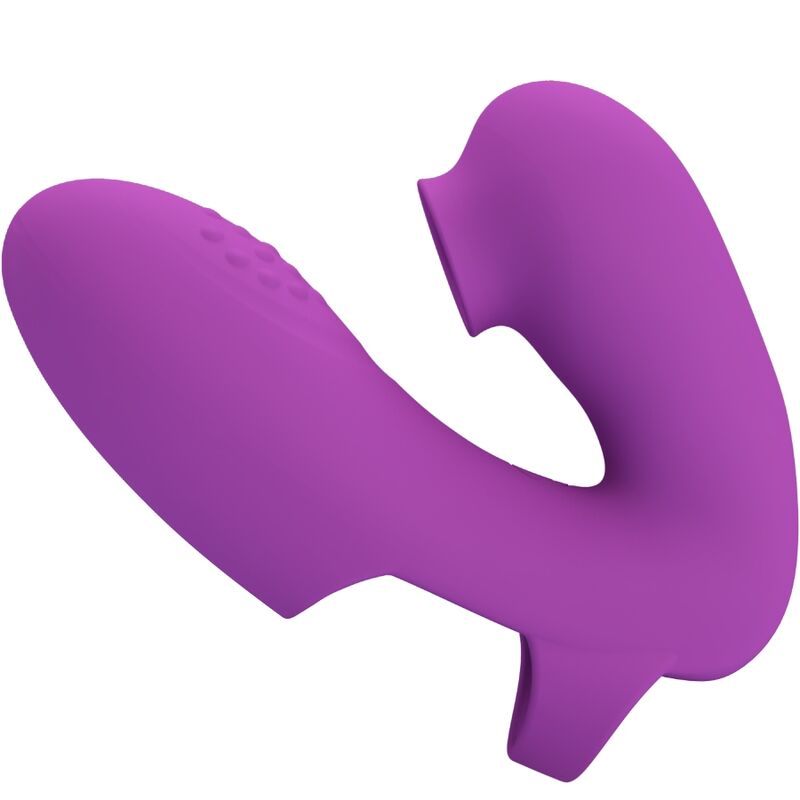 PRETTY LOVE Vibrador de Dedo Athena com Estimulador Clitoriano Roxo, design ergonómico e suave.