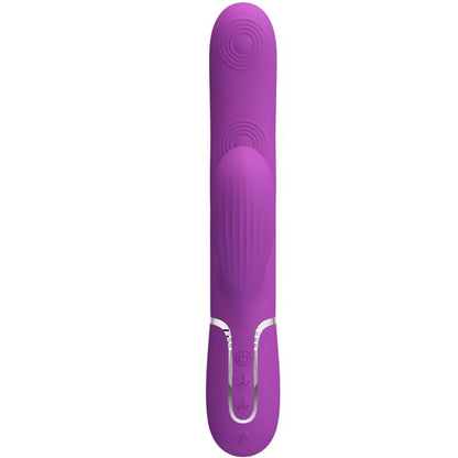 PRETTY LOVE Vibrador Coelho Multifuncional 3 em 1 Roxo, exibindo seu design ergonómico e ponta estimulante.