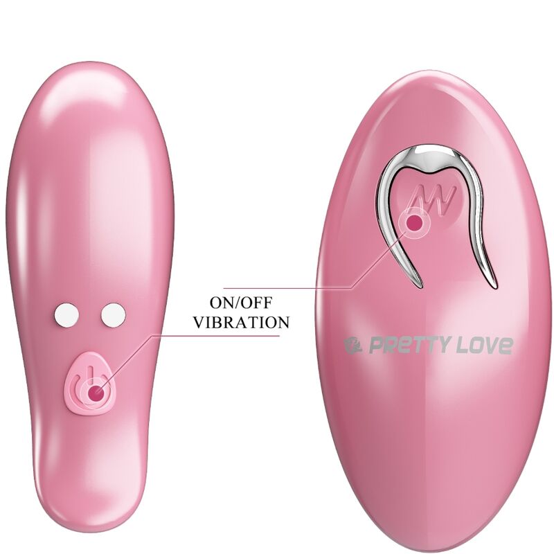 Close-up das presilhas de mamilo vibratórias PRETTY LOVE Cailey com controle remoto.