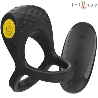 Close-up of the INTENSE Alex Anel Peniano Vibrador Duplo Preto, showing its design and texture.