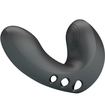 Close-up do Vibrador de Dedo PRETTY LOVE Camelia preto, destacando seu design compacto e silicone macio.