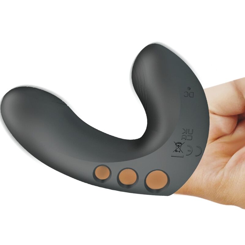 Close-up do Vibrador de Dedo PRETTY LOVE Camelia preto, destacando seu design compacto e silicone macio.