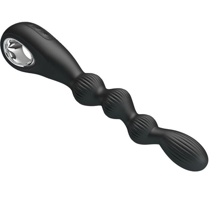 PRETTY LOVE Vibrador Anal Federer com 12 Vibrações Preto em silicone