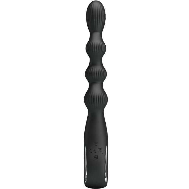 PRETTY LOVE Vibrador Anal Federer com 12 Vibrações Preto em silicone