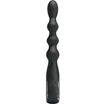 PRETTY LOVE Vibrador Anal Federer com 12 Vibrações Preto em silicone