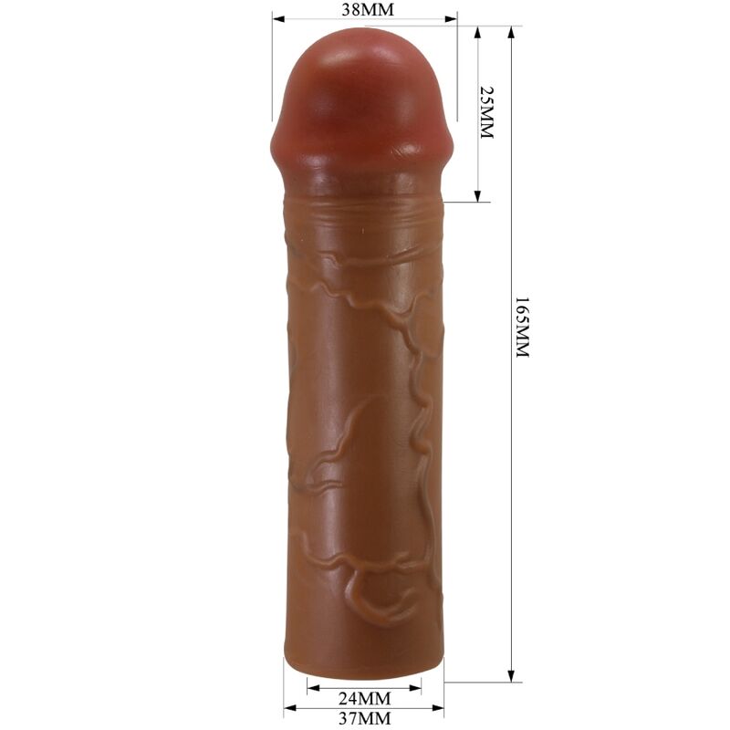 Manga de pénis PRETTY LOVE extensora com 2,5 cm de comprimento para aumentar o prazer e a circunferência.