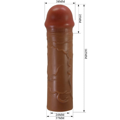 Manga de pénis PRETTY LOVE extensora com 2,5 cm de comprimento para aumentar o prazer e a circunferência.