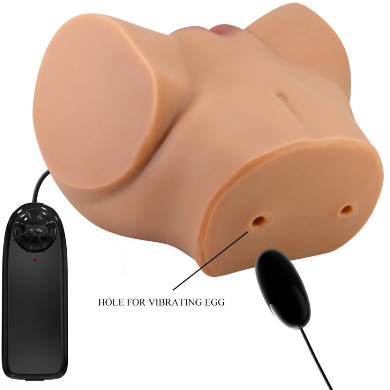 Vibrador Realista Duplo com Controlo Remoto para Vagina e Ânus