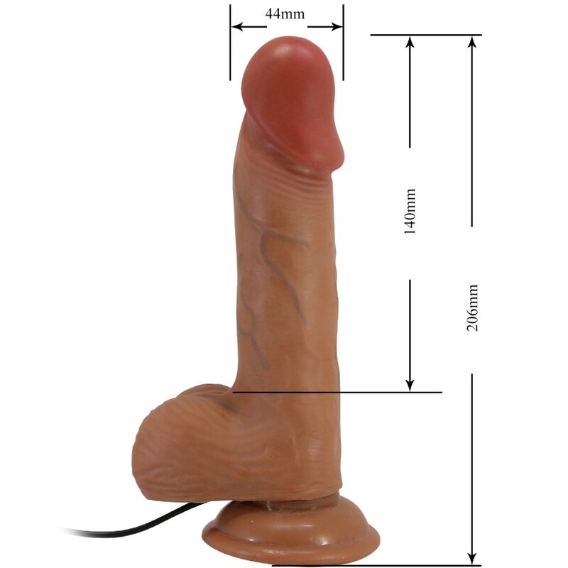 Close-up do Vibrador Realista BAILE Catoblepas 20,6cm com Controle Remoto, destacando sua textura e design curvo.