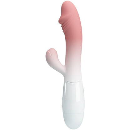 Vibrador Snappy Rabbit Pretty Love Rosa com 30 funções de vibração para estimulação dupla.
