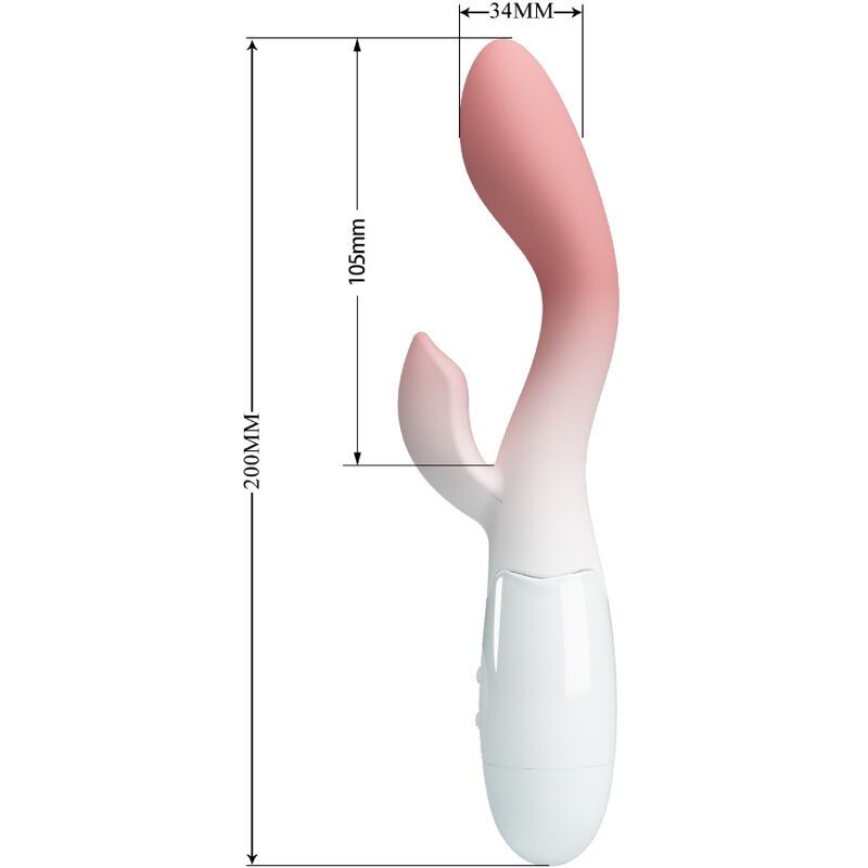 Vibrador PRETTY LOVE G-Spot e Clitóris Rosa, com design ergonómico e botões de controlo visíveis.