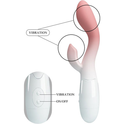 Vibrador PRETTY LOVE G-Spot e Clitóris Rosa, com design ergonómico e botões de controlo visíveis.