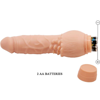 Vibrador Realista BAILE Barbara de 19,5cm cor de carne, com textura detalhada e função de vibração.