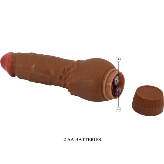 Close-up of the BAILE Vibrador Realista Barbara 19,5 CM Mulato, showing its realistic texture and design.
